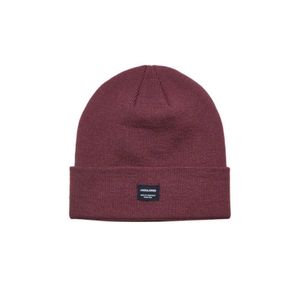 JACK & JONES Herren Beanie Strickmütze Wintermütze Wollmütze Casual Streetwear, Größe:one size, Farbe:Rot Port Royale