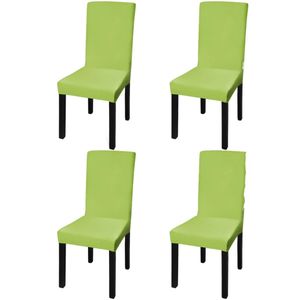 vidaXL Stretch Chair Covers Straight 4 ks. Zelená