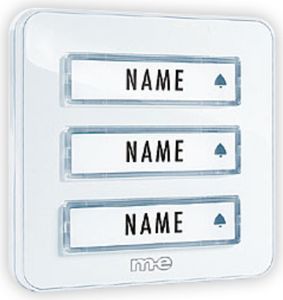m-e Klingelplatte KTA-3 W, Namensschild, Weiß