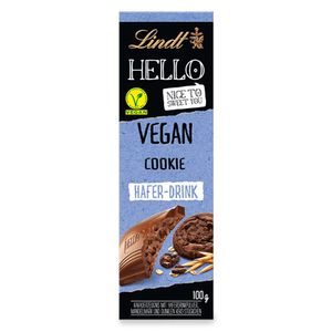 Lindt HELLO Vegan Cookie, Vegane Schokolade mit dunklen Keks-Stückchen, laktosefreie Schokolade ohne Zuckerzusatz, 100 g