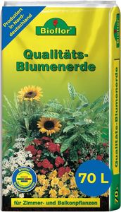 Bioflor Qualitäts-Blumenerde 70 L, für gesunde Pflanzen, Garten-, Balkon- und Zimmerpflanzenerde, optimale Nährstoffversorgung und Wurzelentwicklung