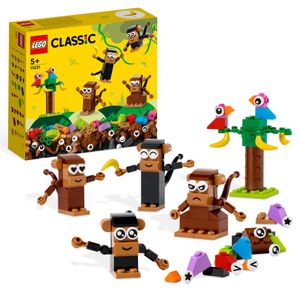 LEGO 11031 Classic Affen Kreativ-Bauset, Bausteinebox zum Bauen von Dschungel-Tier-Figuren, Tier-Spielzeug für Kinder ab 5 Jahren
