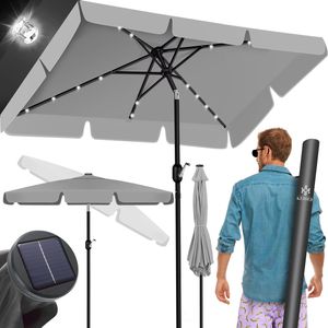 KESSER® Sonnenschirm Balkonschirm LED Solar mit Kurbel Inkl. 2in1 Schutzhülle Transporttasche, Gartenschirm, Schirm für Balkon Garten & Terrasse verstellbar knickbar KESSER® Sonnenschirm Balkonschirm LED Solar mit Kurbel Inkl. 2in1 Schutzhülle Transporttasche, Gartenschirm, Schirm für Balkon Garten & Terrasse verstellbar knickbar