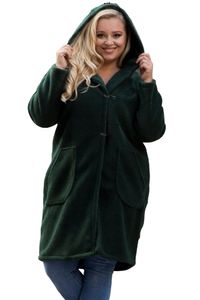 OFELIA alpakový kabát s kapucňou v zelenej farbe