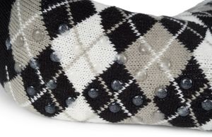 styleBREAKER Unisex ABS Stoppersocken mit Geometrischem Muster, warme ABS-Socken, Größe 35-42 EU / 5-10 US / 4-8 UK 08030012, Farbe:Karo - Schwarz-Grau-Weiß