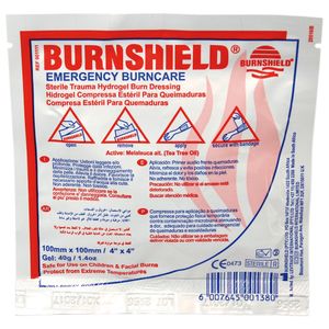 BURNSHIELD Sterile Kompressen wirkt kühlend vers Größen 10x10cm 1 Stück