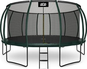 Aga SPORT EXCLUSIVE Trampolin, Kindertrampolin, Gartentrampolin mit Sicherheitsnetz 500 cm Dunkelgrün + Sicherheitsnetz + Leiter