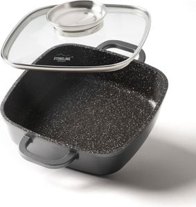STONELINE® Servierpfanne Eckig 20 cm | mit Deckel