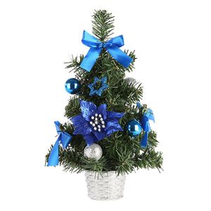 30 cm geschmückter verblassender Mini-Weihnachtsbaum aus PVC mit großartigem visuellen Effekt, künstlicher Weihnachtsbaum, Tischdekoration, Königsblau