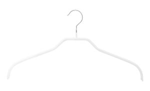 MAWA Kleiderbügel, 10 Stück, platzsparende und rutschfeste Bügel für Hemden & Blusen, 360° drehbar, hochwertige Antirutsch-Beschichtung, Weiß, 41 cm