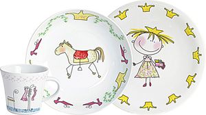 KAHLA Kindergeschirr Märchenprinzessin Porzellan 3teilig
