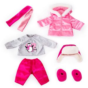 Bayer Design Kleider für Puppen 46 cm, 6 Teile, pink, Pinguinmotiv