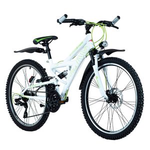 Mountainbike ATB  Fully 24'' 4Masters weiß-grün RH 42 cm KS Cycling