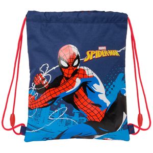 Rucksacktasche mit Bändern Spider-Man Neon Marineblau 26 x 34 x 1 cm