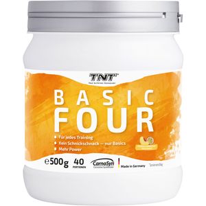 TNT Basic Four Trainingsbooster mit Tyrosin, Beta-Alanin, Creatine und Koffein 500g Pfirsich-Maracuja