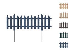 Floranica Steckzaun Gartenzaun Kiefer 1 stk 40 x 100 cm Anthrazit Metallstäben Begrenzungszaun Dekorative Beeteinfassung Beetumrandung
