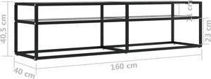 vidaXL TV-Schrank Transparent 160x40x40,5 cm Hartglas