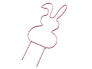 Metall Stecker Osterhase, ca.10 cm, in 5 Farben wählbar | Blumenstecker Hase aus Metall , Farbe:Pink