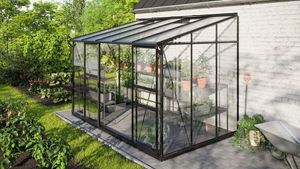 Vitavia Anlehn-Gewächshaus "Ida 6500" schwarz 6,5 m² 3 mm ESG/6 mm HKP