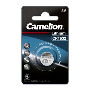 Knopfzelle Knopfbatterie Lithium CR1632 Camelion Blister Verpackung Batterie