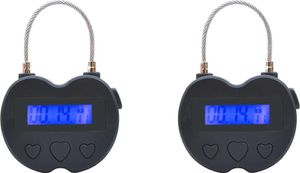 2x Smart Time Lock LCD Display Zeitschloss USB Wiederaufladbarer Timer Schwarz Sonstiges Schweißgerätezubehör