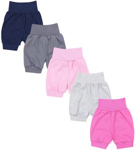 TupTam Baby Mädchen Pumphose Sommershorts 5er Set, Farbe: Pink Rosa Grau Graphit Dunkelblau, Größe: 62/68