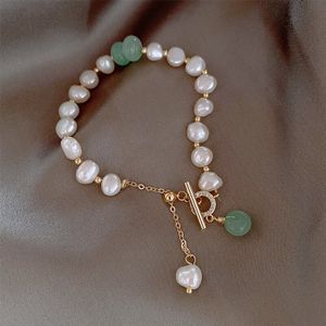 Natürliches barockes Perlenarmband Naturstein Perlen Armbänder für Frauen Schmuck Süßwasserperlen Blumenarmband für