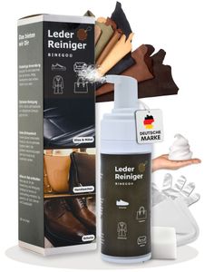 Binego® Lederpflege Set Leder & Kunstleder Pflegemittel - NEUHEIT - | Lederschaum Reinigung & Pflege Lederreiniger für Auto Sofa Schuhe und mehr