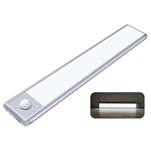 Kabelloses  LED Unterbauleuchte, Schrankleuchte mit Bewegungssensor, Magnetische Lichtleiste Schranklicht mit USB Ladefunktion, 20cm(weiß)