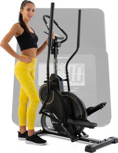 Hop-Sport Cross Stepper für zuhause HS-450B Dynamic Gold - 2-in-1 Crosstrainer und Stepper mit Trainingscomputer - innovatives Trainingsgerät