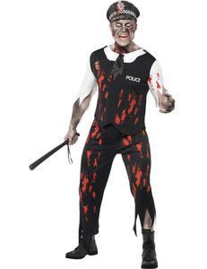 Zombiekostüm - Verkleidung Zombie Polizist Gr M  Halloween Polizistenkostüm