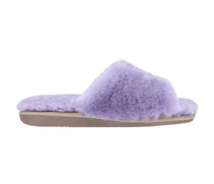 Vanuba - Damen Plüsch Hausschuhe Lammfell Schafwolle D010 Lilac, Größe 40 EU