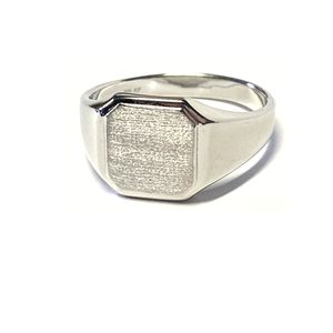 Ring 925 Silber rhodiniert teilweise matt Herrenring Siegelring #72