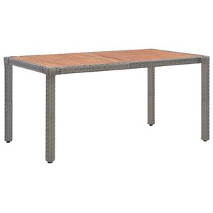 Gartentisch Poly Rattan Akazienholz Tischplatte 90/150/190x90x75 cm