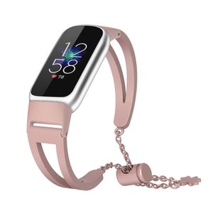 Ersatz, Metall, Uhrenarmband, Armbanduhr, Armband in Rose Pink für Fitbit Luxe Smartwatch