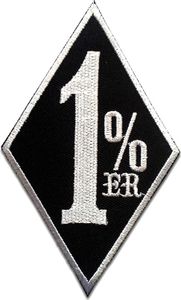 Einprozenter 1% Er Biker - Aufnäher, Bügelbild, Aufbügler, Applikationen, Patches, Flicken, Zum Aufbügeln, Größe: 8,2 x 5,2 cm