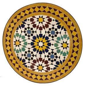 Mosaik-Beistelltisch Ø45cm Ankabut Gelb