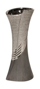 Gilde Keramik Vase Bridgetown grau-silber 19 cm 43212