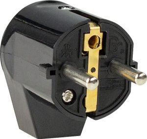 as-Schwabe 45042 Kątowa wtyczka bezpieczeństwa, czarna, 230 V ***NEW***