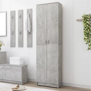 vidaXL Garderobenschrank Betongrau 55x25x189 cm Holzwerkstoff - Flur Kleiderschrank - Flur Kleiderschränke - Garderobenschrank - Garderobenschränke