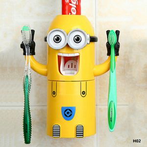 Kinder Cartoon Zahnbürste Halter Automatische Zahnpasta Spender Squeezer Hände Frei Wandmontiert