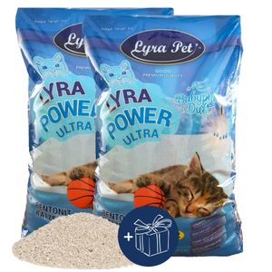 2 x 15 Liter Lyra Pet® Lyra Power®  ULTRA excellent Katzenstreu + Geschenk