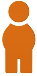 HEWI Symbol SERIE 801 Mann selbstklebend, Polyamid orange