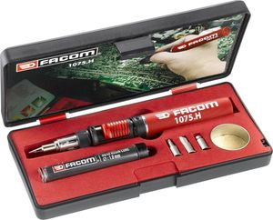Facom 1075.H Gaslöt-Set Lötspitzen Lötdrahtspule Butangas-Kartusche Gaslötkolben
