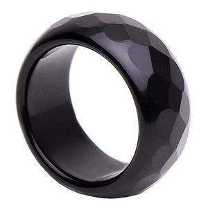 Breiter Ring aus echtem Onyx schwarz facettiert edel Fingerring Onyxring