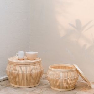 Rootz Medium Beistelltisch | Couchtisch | Tischkorb BATAVIA aus Bambus