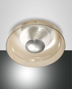 Fabas Luce Vintage stropné svietidlo brúsený hliník jantárová LED stmievateľná 3463-61-125