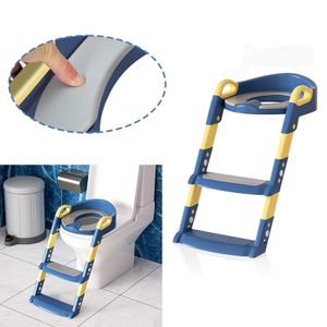 Fiqops Toilettentrainer mit Leiter Treppe mit Treppe Kindersitz Toilettensitz Töpfchen Blau