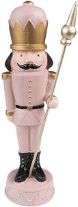 Clayre & Eef Weihnachtsdekoration Nussknacker 17 cm Rosa Polyresin