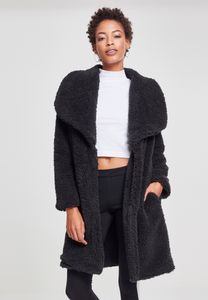 Urban Classics Damen Jacke Ladies Soft Sherpa Coat Black-L